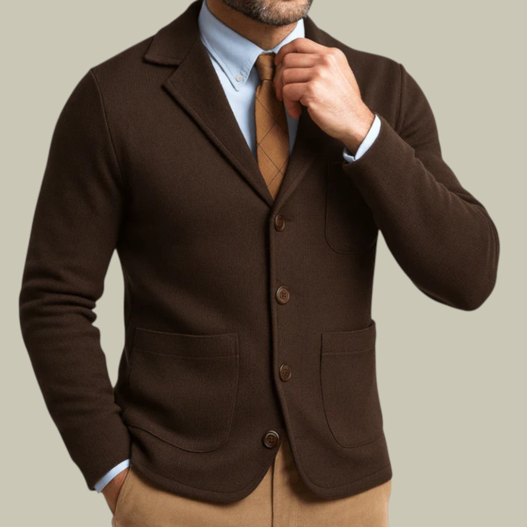 Mens Cardigan Blazer Business Autumn