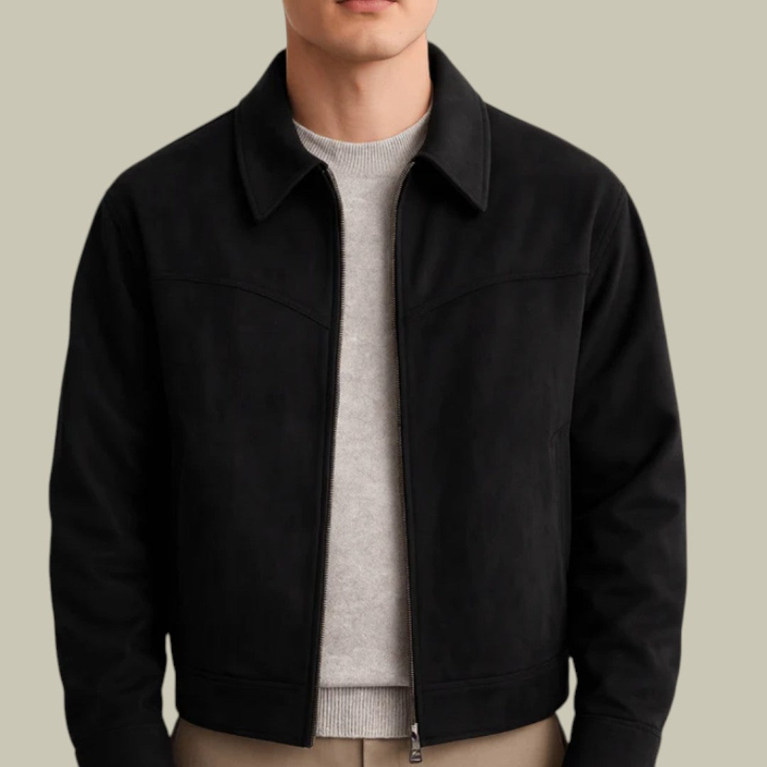 Mens Suede Bomber Jacket