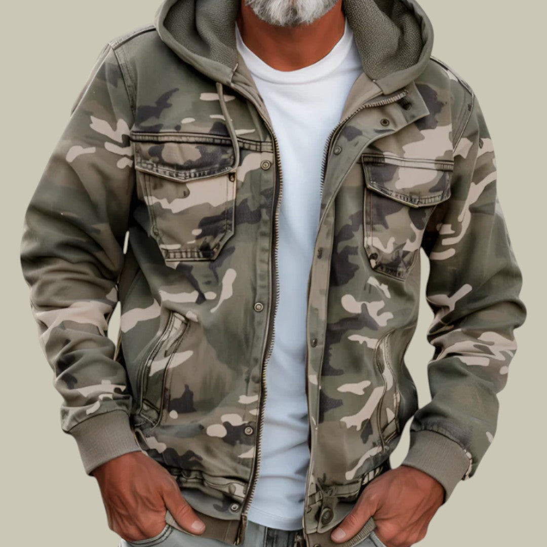 Mens Jacket Camouflage Cargo