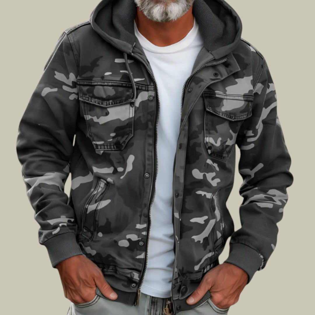 Mens Jacket Camouflage Cargo