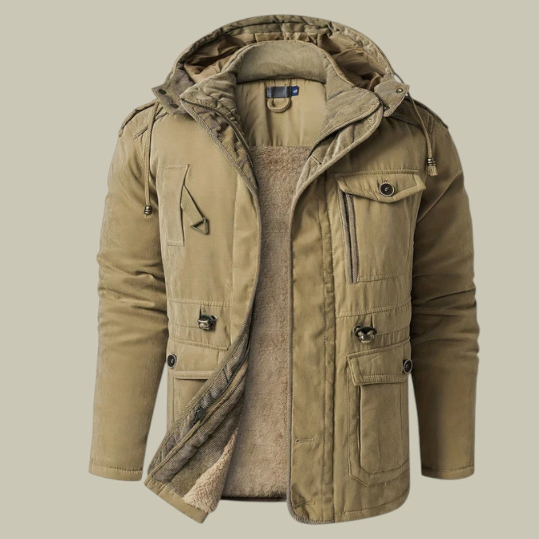 Mens Jacket Warm Hooded Autumn