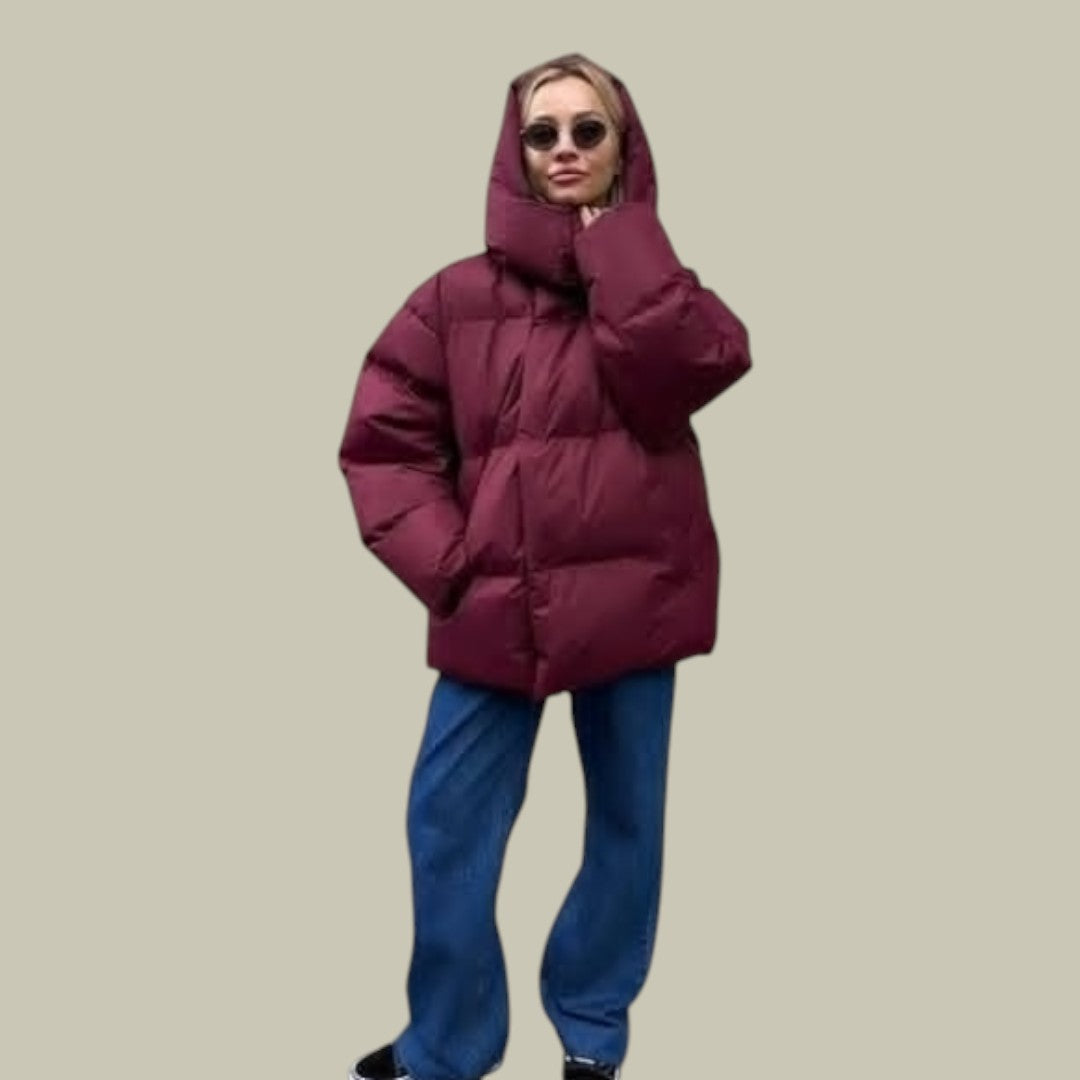 Womens Puffer Jacket Hooded Warm