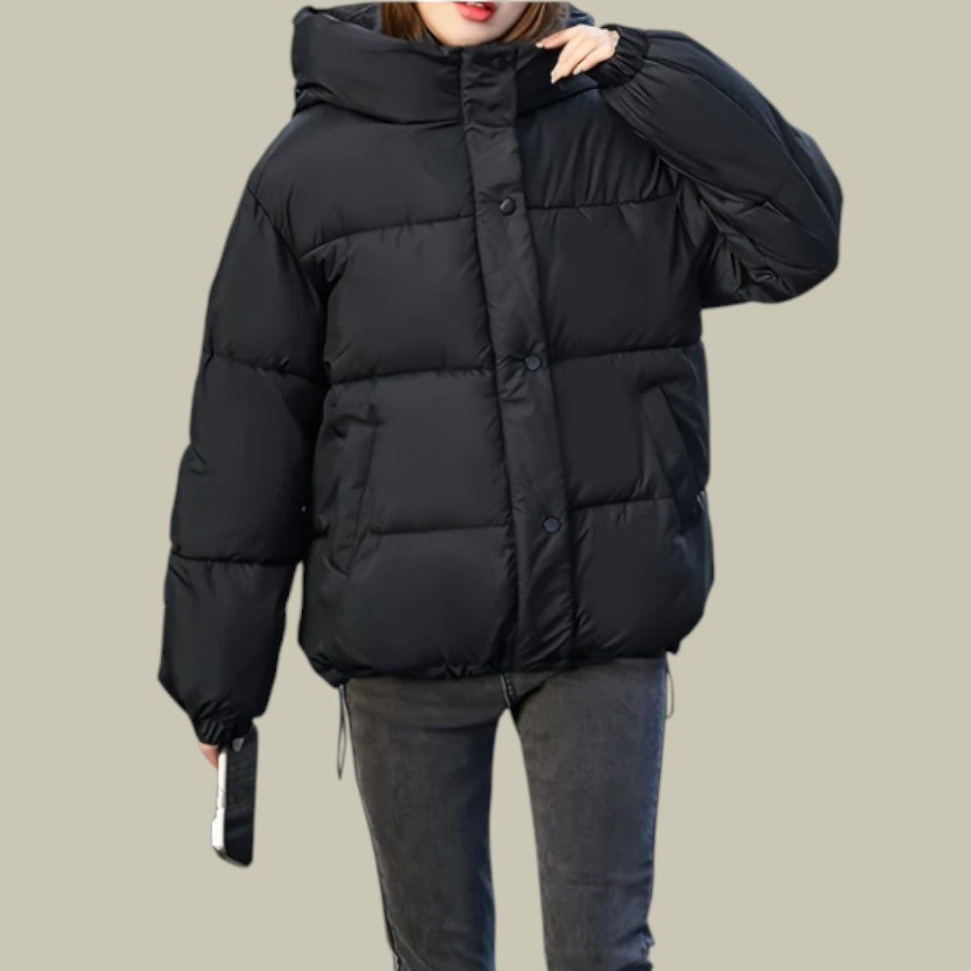 Womens Short Puffer Jacket Padded Hooded