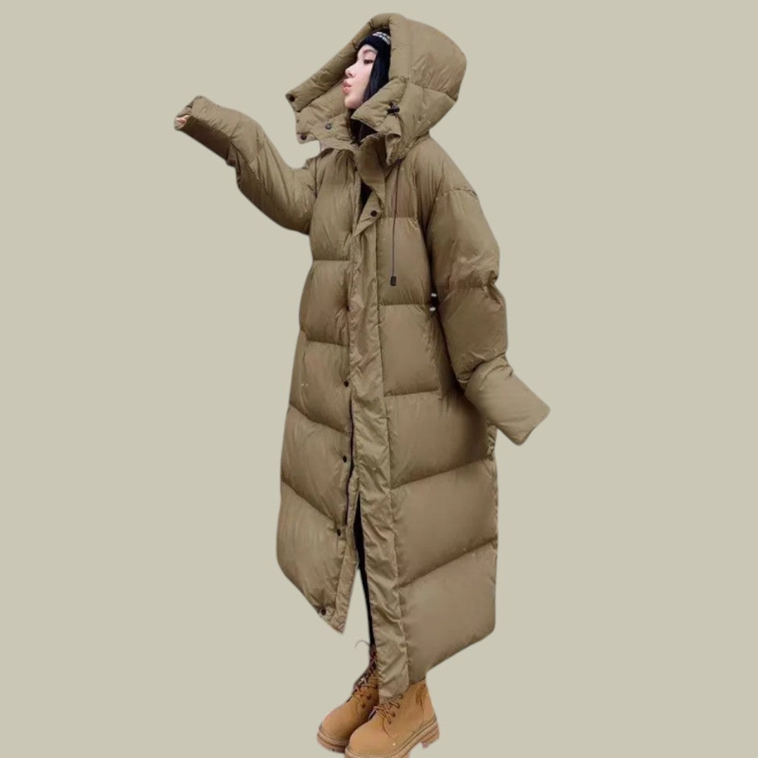 Womens Jacket Long Puffer Hooded Padded
