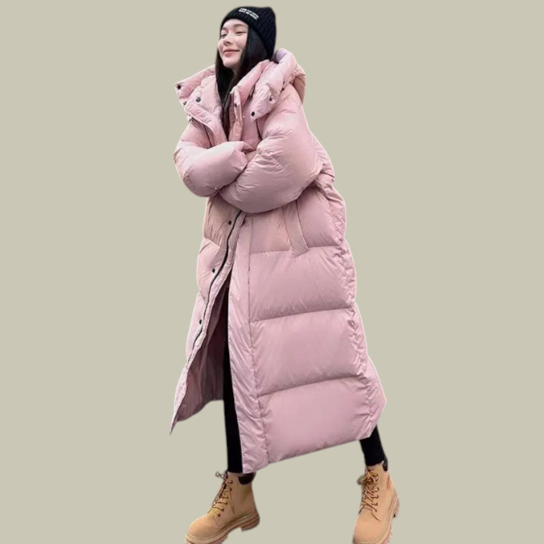 Womens Jacket Long Puffer Hooded Padded