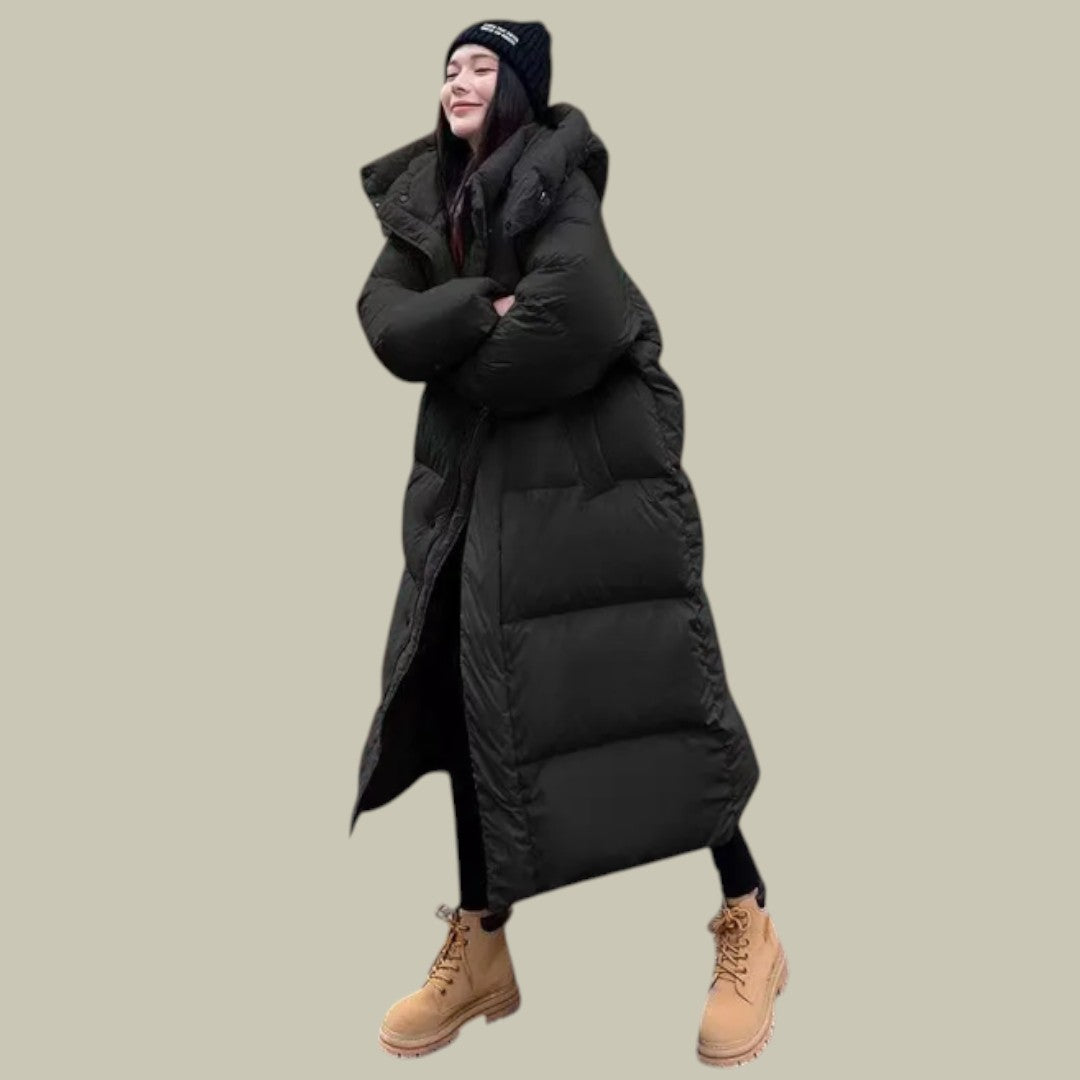 Womens Jacket Long Puffer Hooded Padded