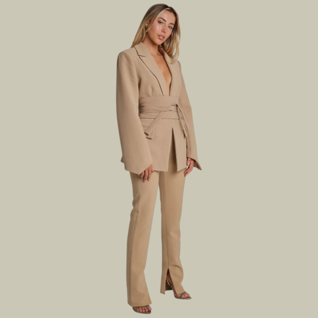 Womens Blazer Jacket Autumn with Belt