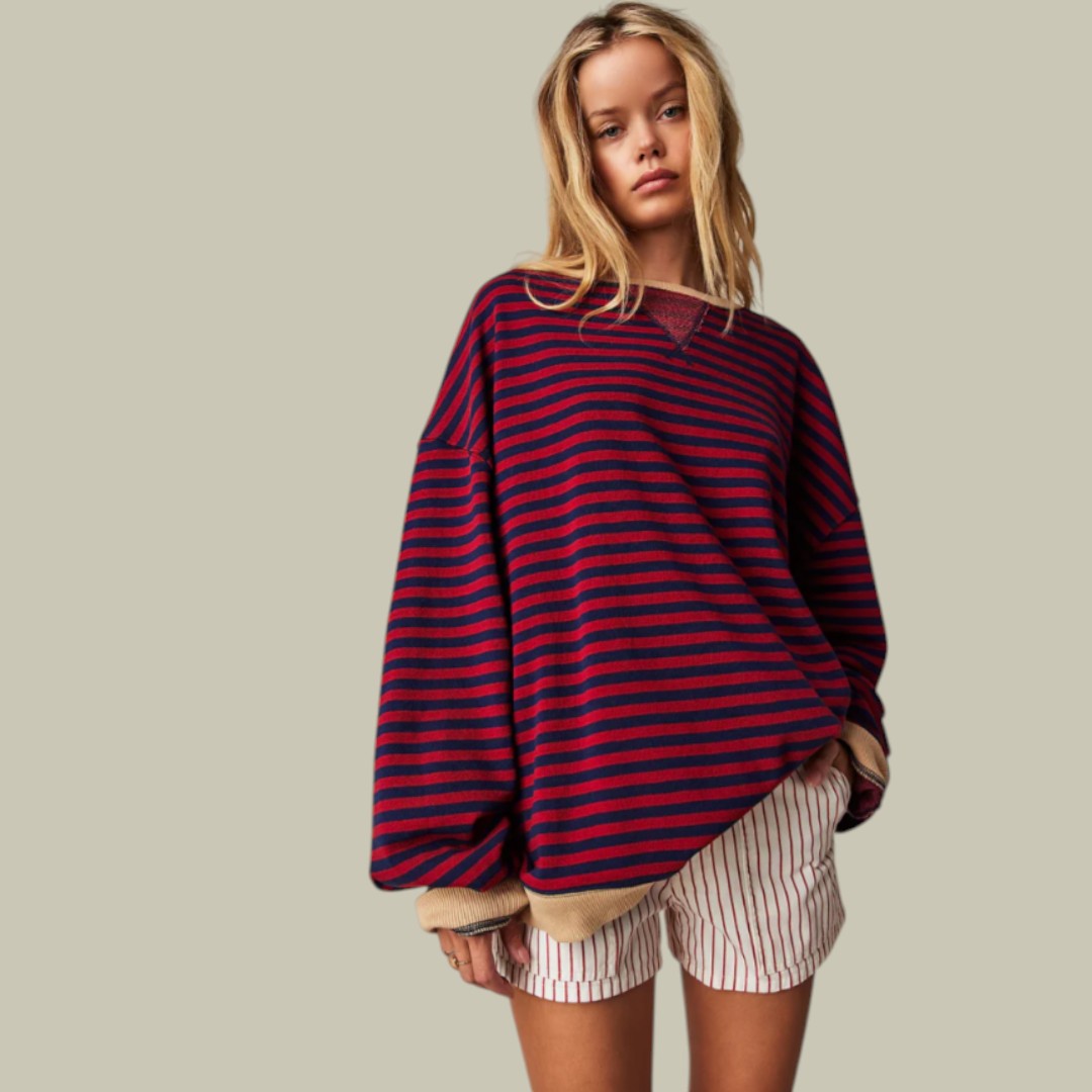 Womens Striped Oversized Shirt