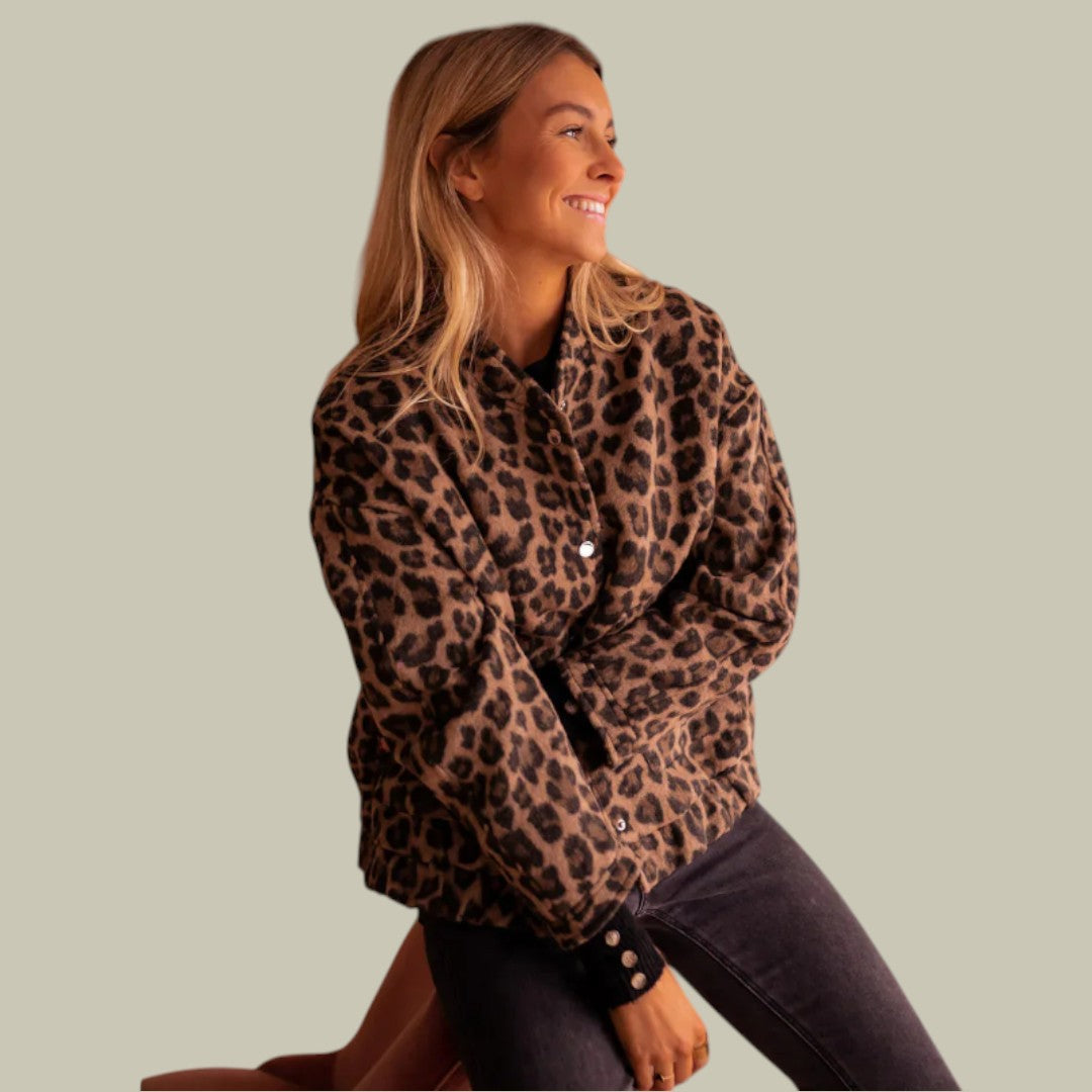 Womens Jacket Leopard Print Oversized