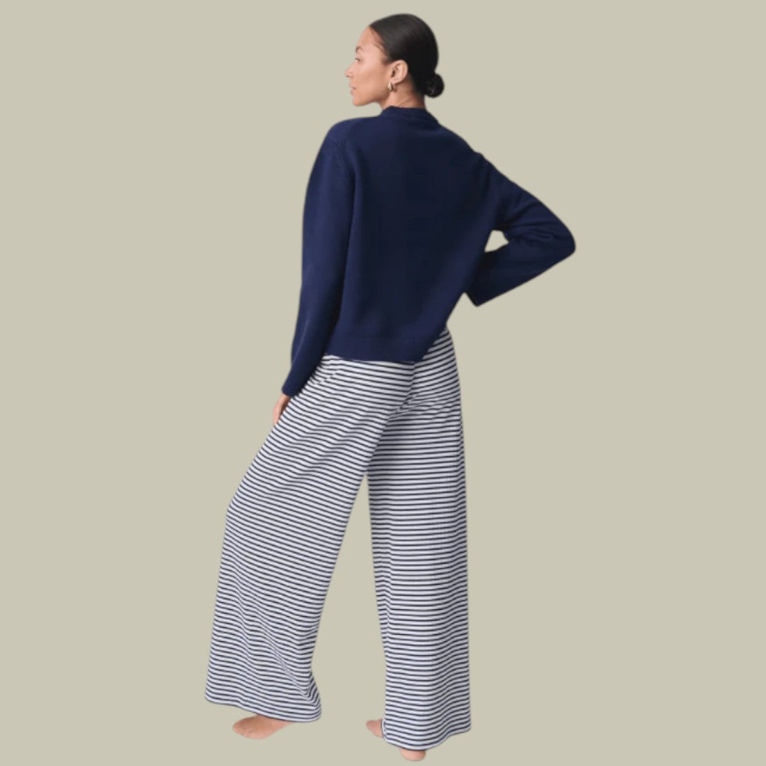 Womens Pants Striped Loose Fit