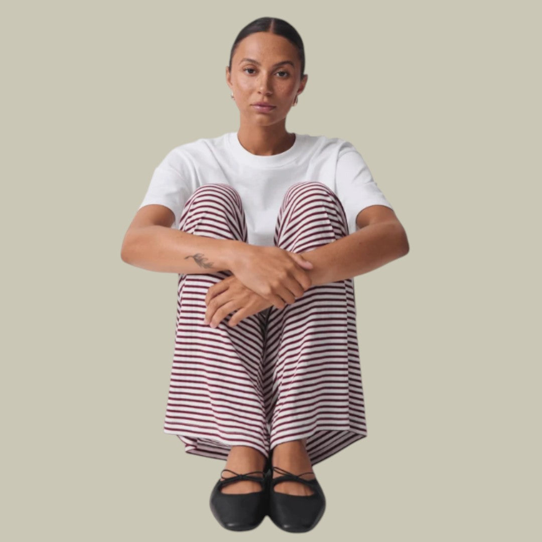 Womens Pants Striped Loose Fit