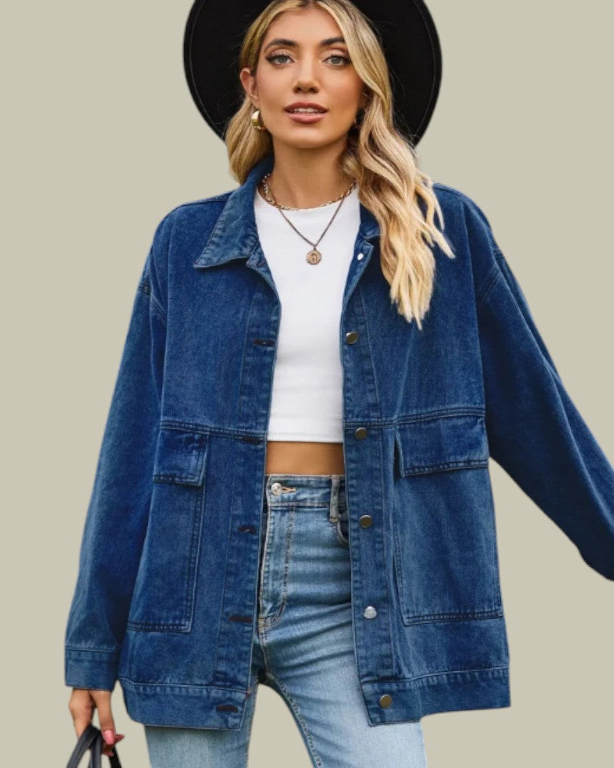 Womens Denim Jacket Oversized Autumn