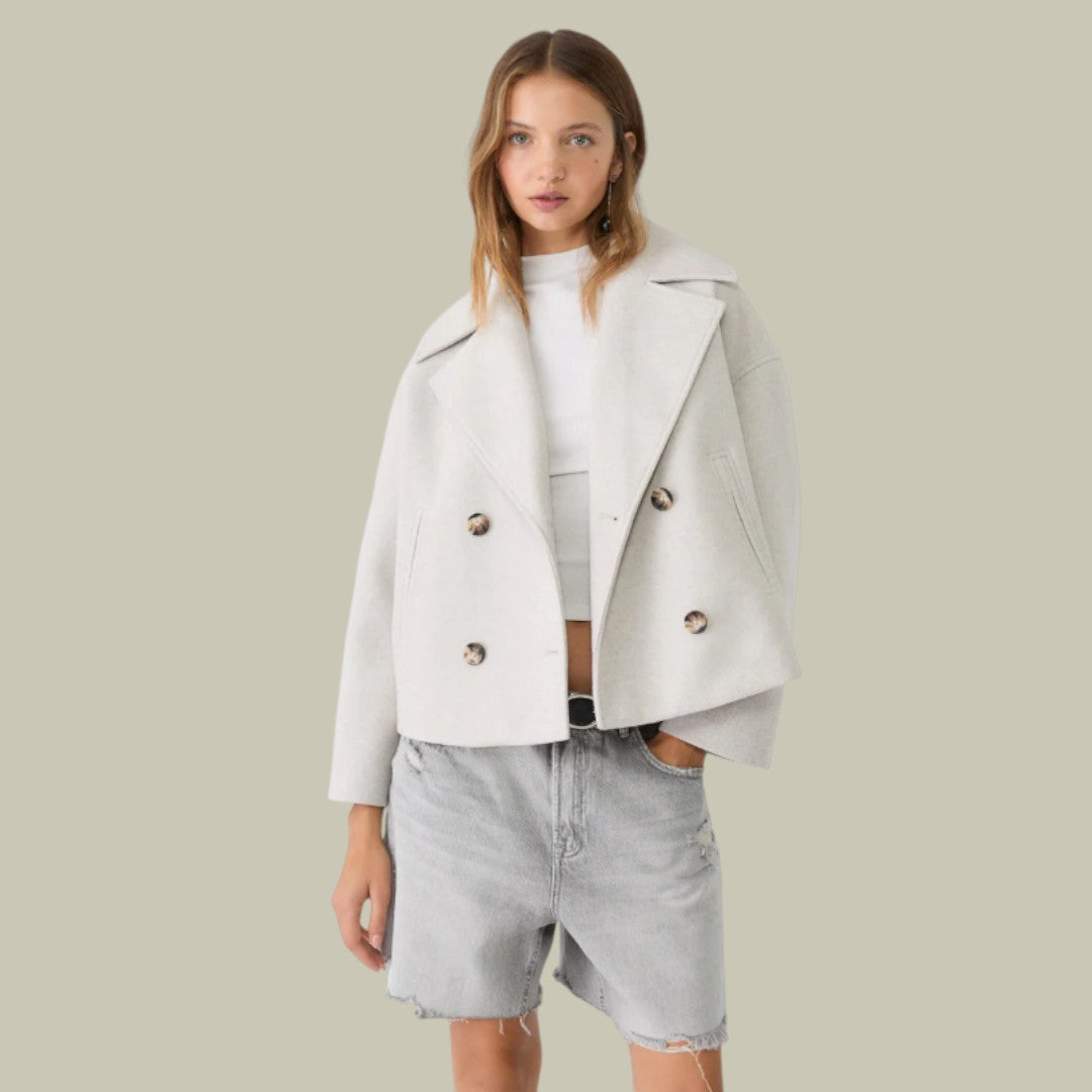 Womens Jacket Short Double Breasted Coat