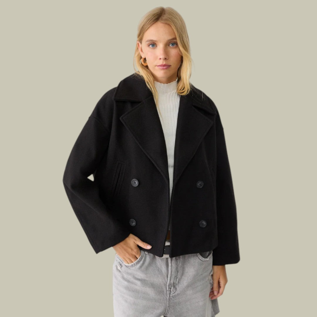 Womens Jacket Short Double Breasted Coat