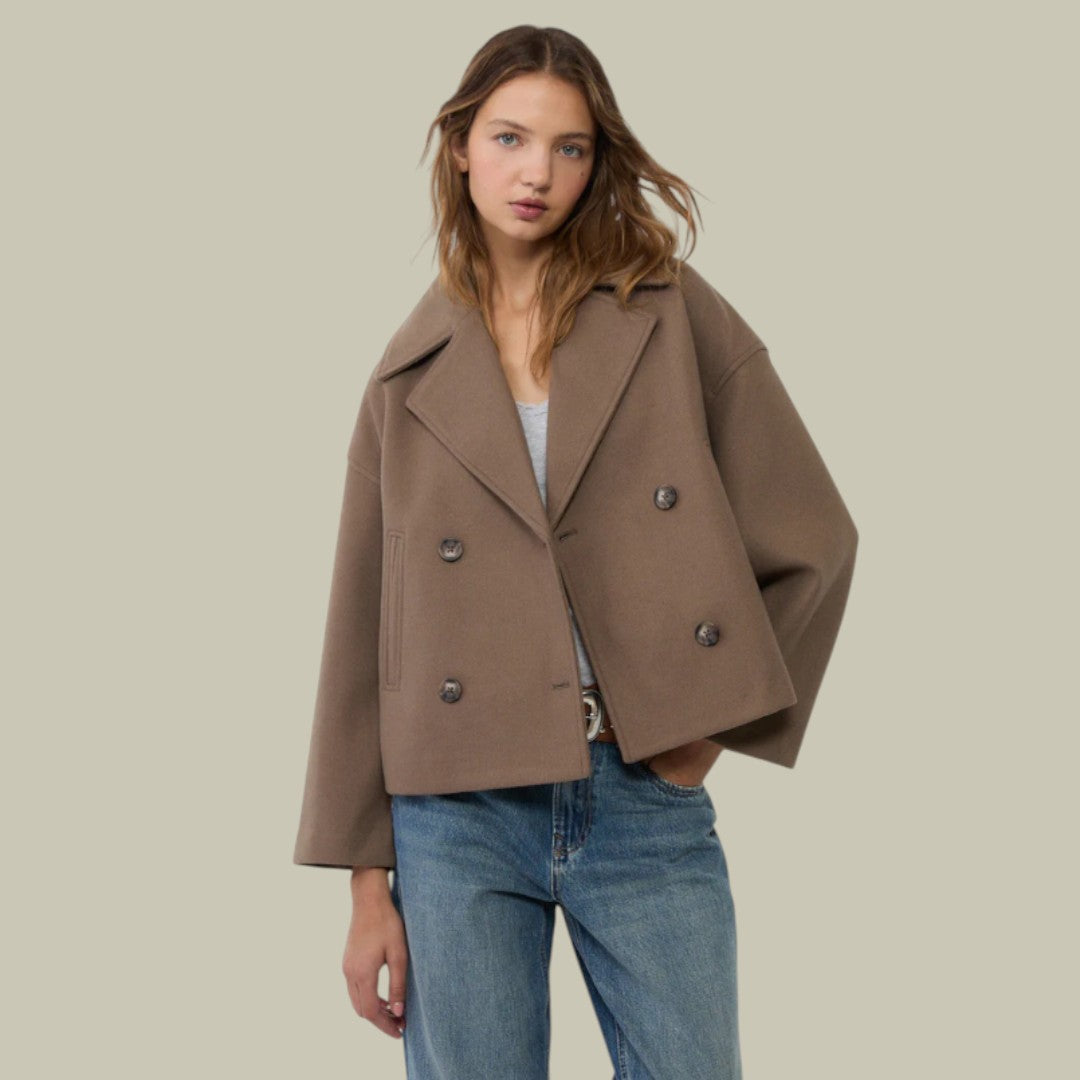 Womens Jacket Short Double Breasted Coat