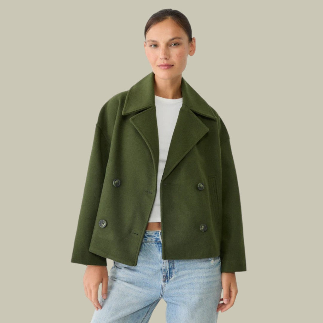 Womens Jacket Short Double Breasted Coat