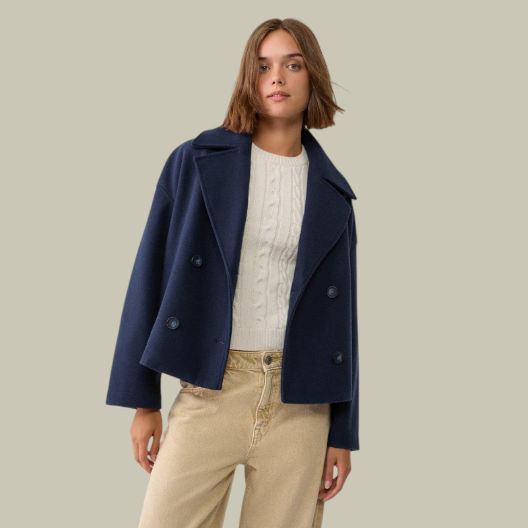 Womens Jacket Short Double Breasted Coat