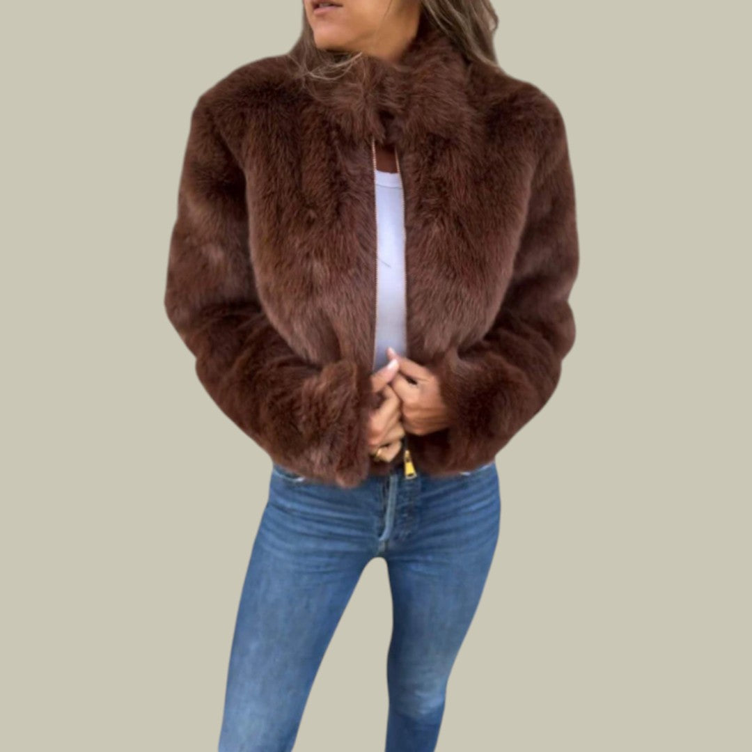 Womens Coat Fluffy Faux Fur Autumn