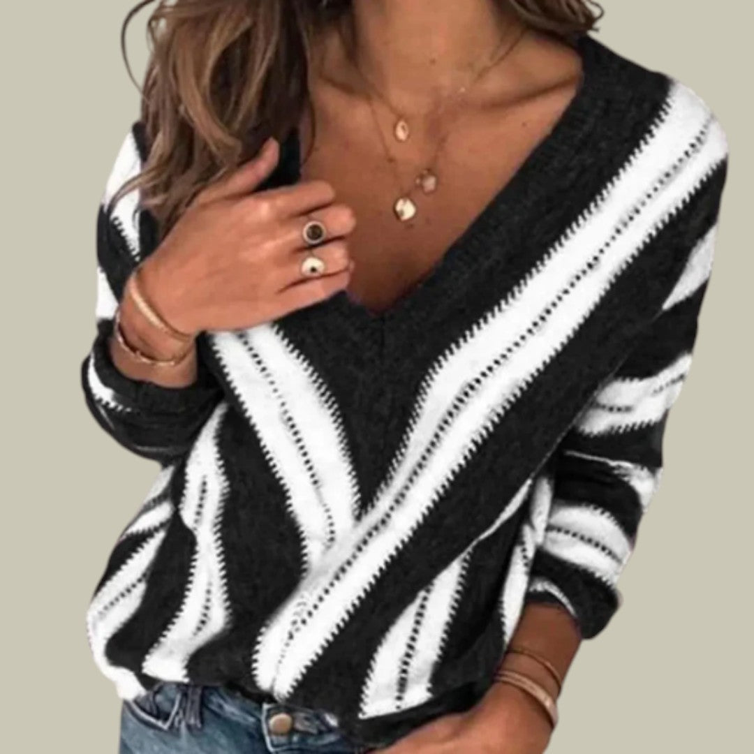 Womens Jumper Striped Autumn