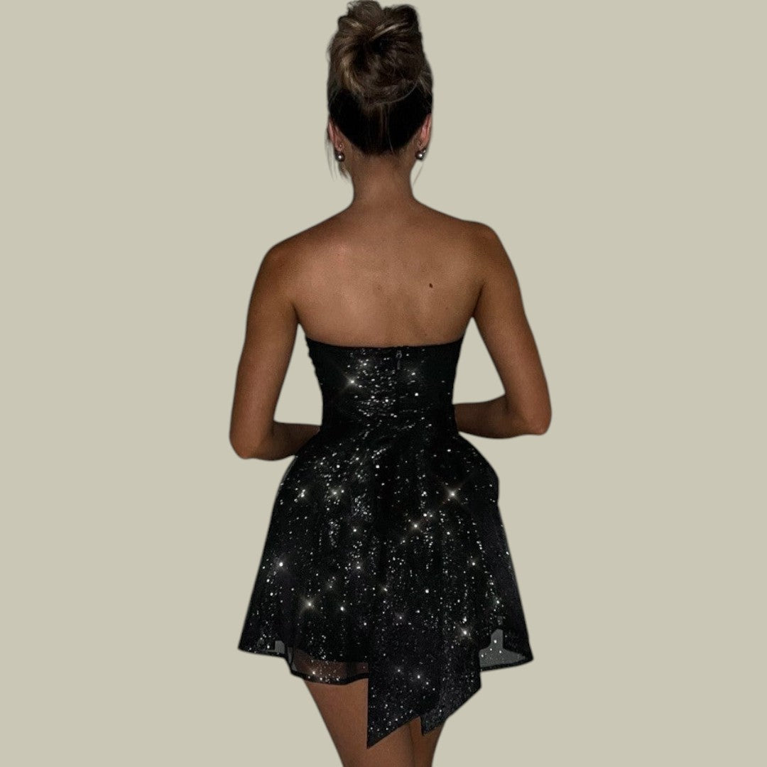 Womens Glitter Dress Strapless NYE/Christmas