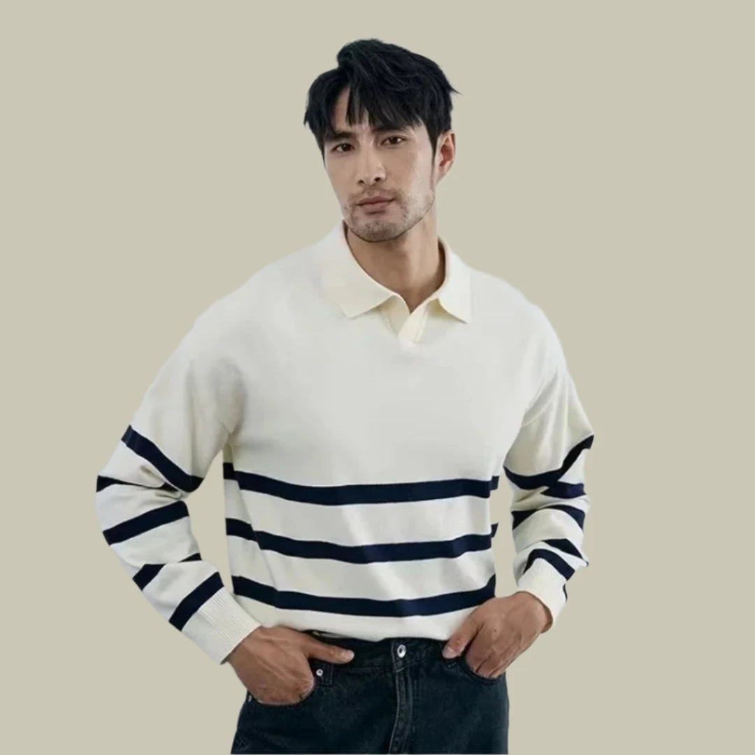 Striped Polo Sweater