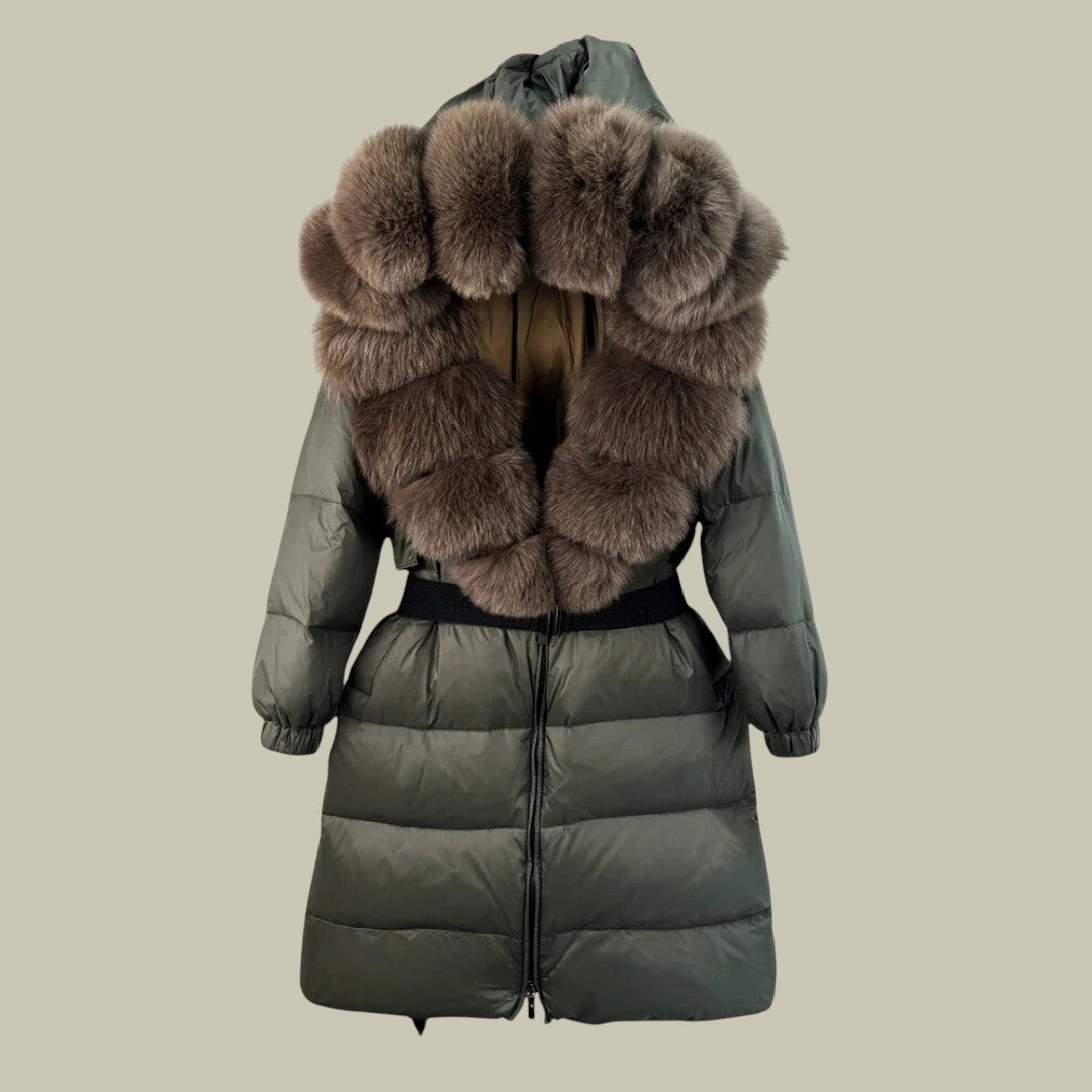 Womens Luxurious Winter Parka with Belt