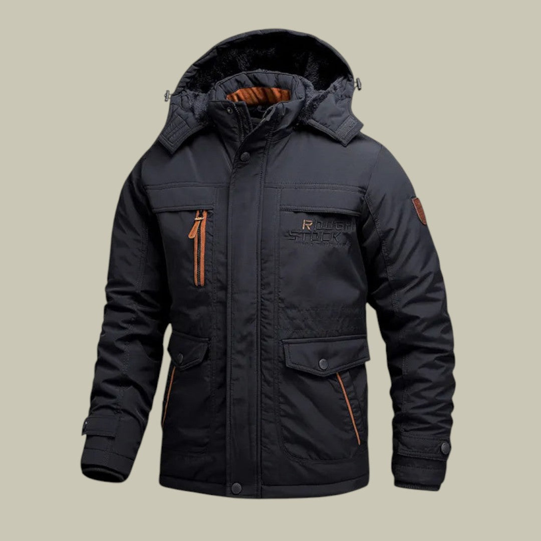 Mens Winter Jacket Pockets Warm