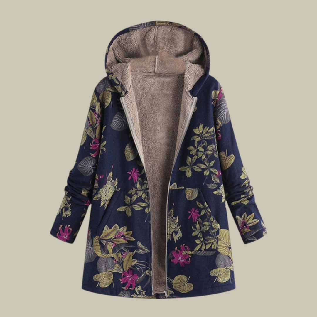 Womens Jacket Printed Long Warm