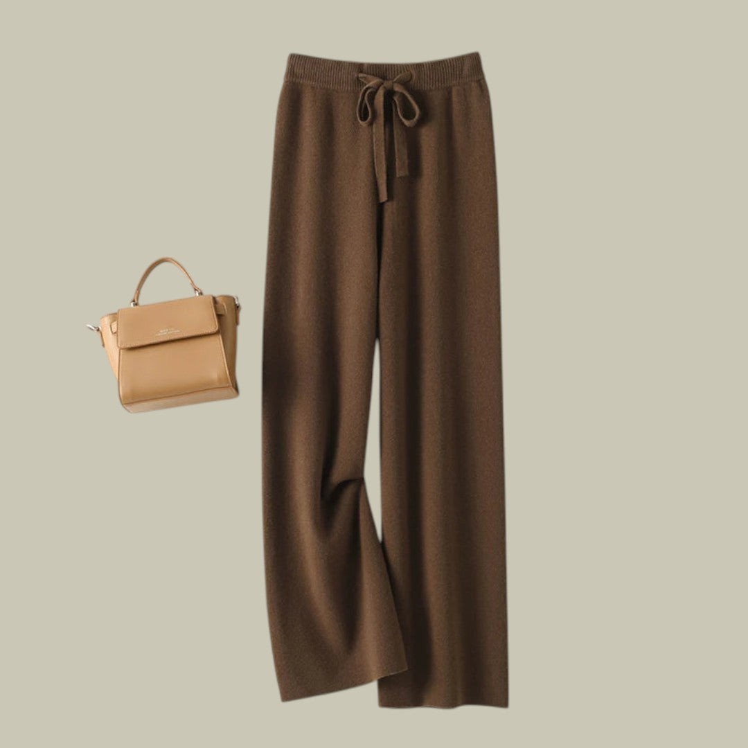 Womens Pants Cashmere Wide-Leg
