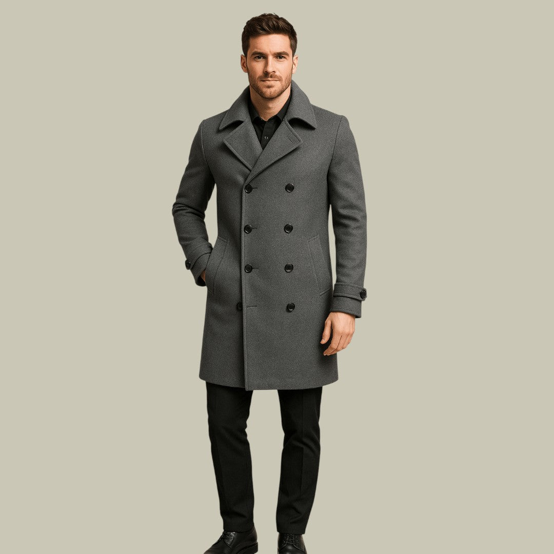 Mens Long Jacket Double Button