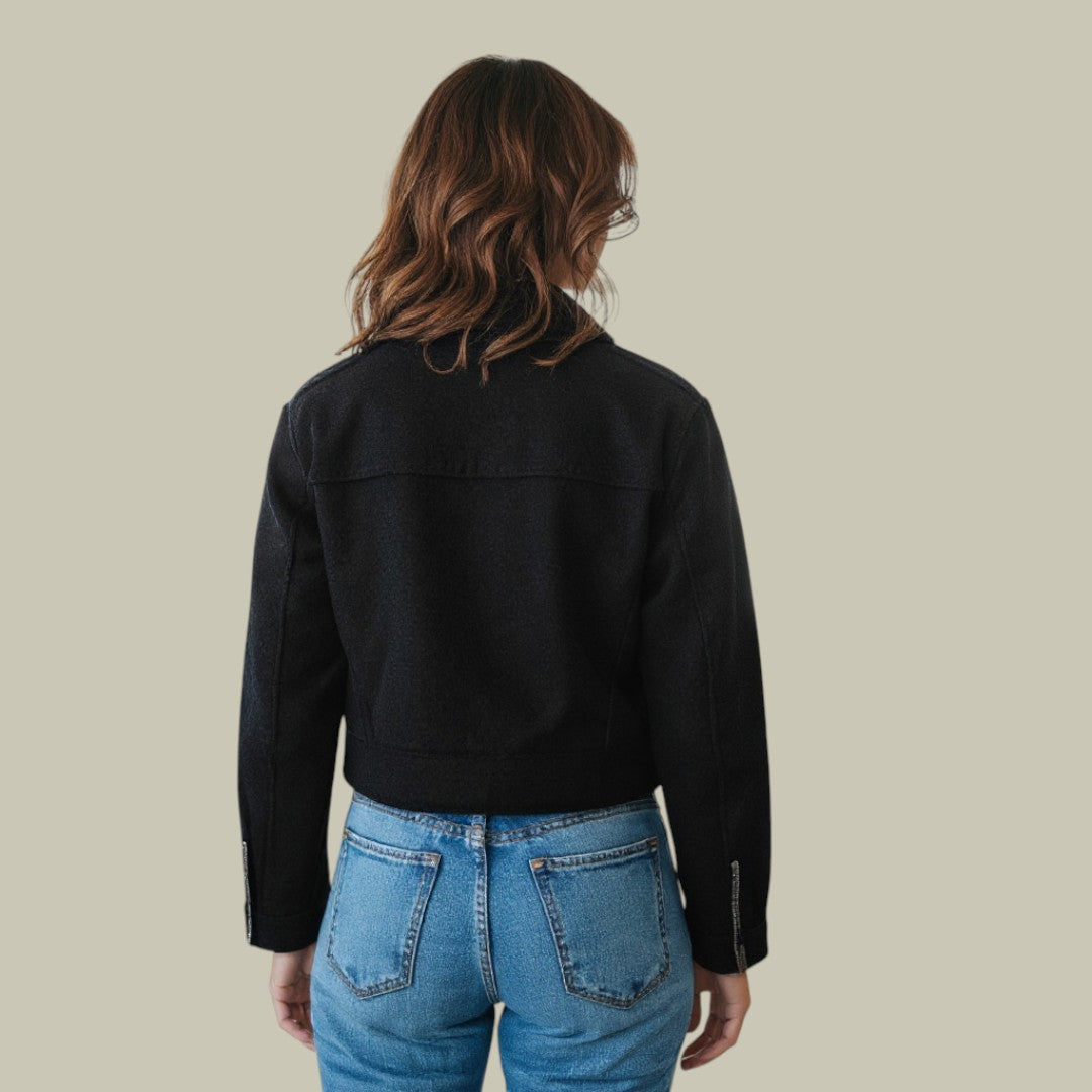 Womens Jacket Autumn Short Pockets