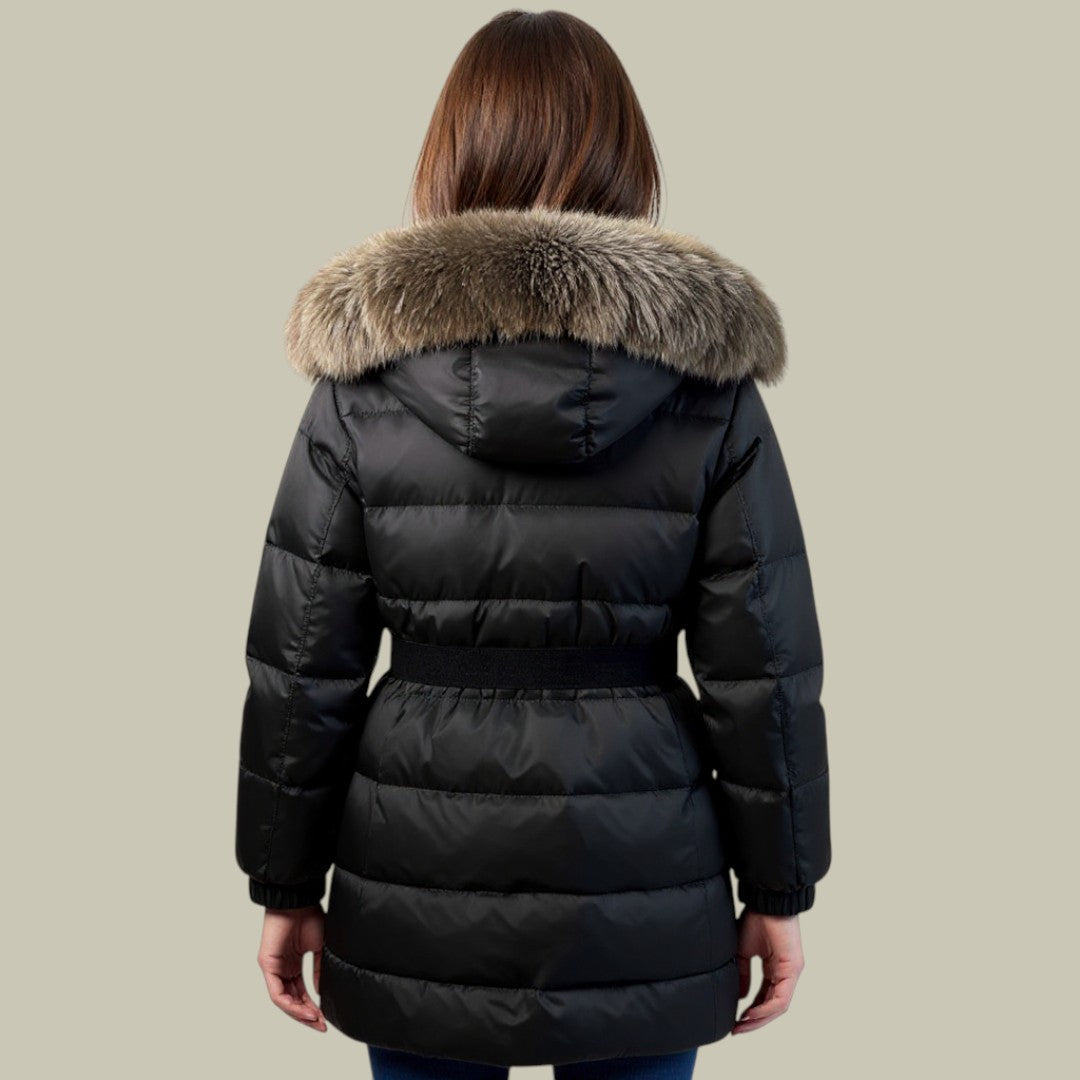 Womens Luxurious Winter Parka with Belt