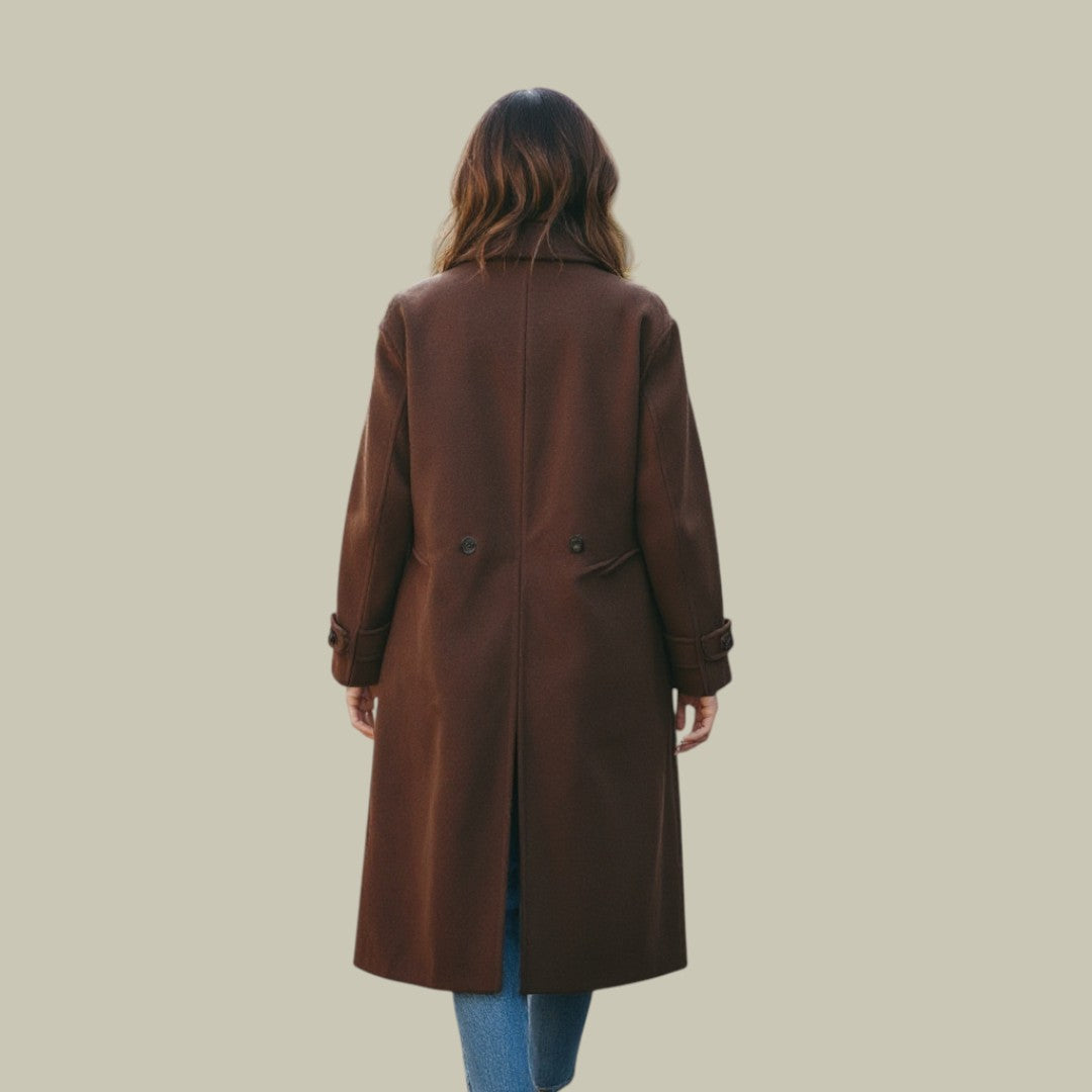Womens Long Winter Coat Brown
