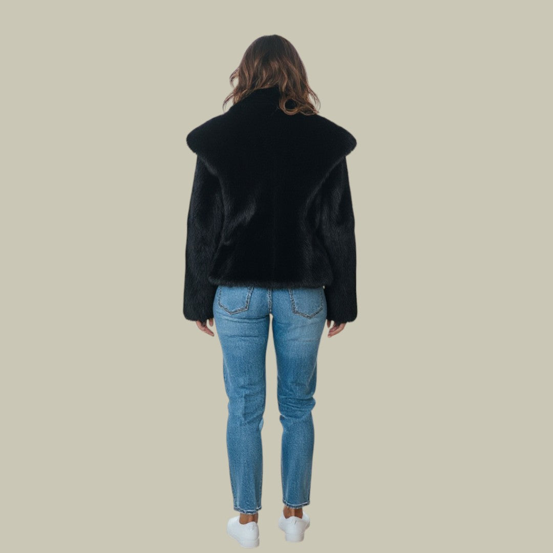 Womens Chic Winter Faux Fur Jacket