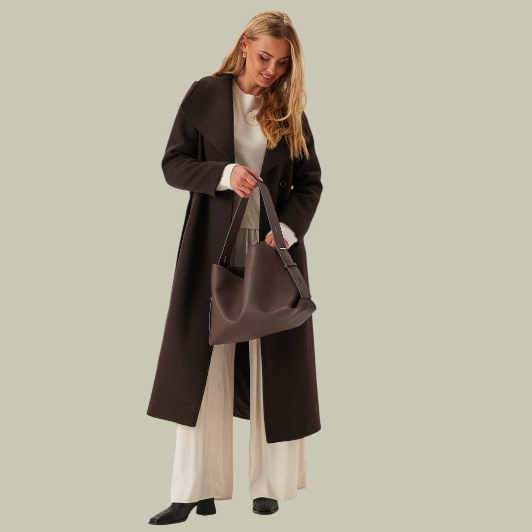 Womens Winter Coat Long Brown
