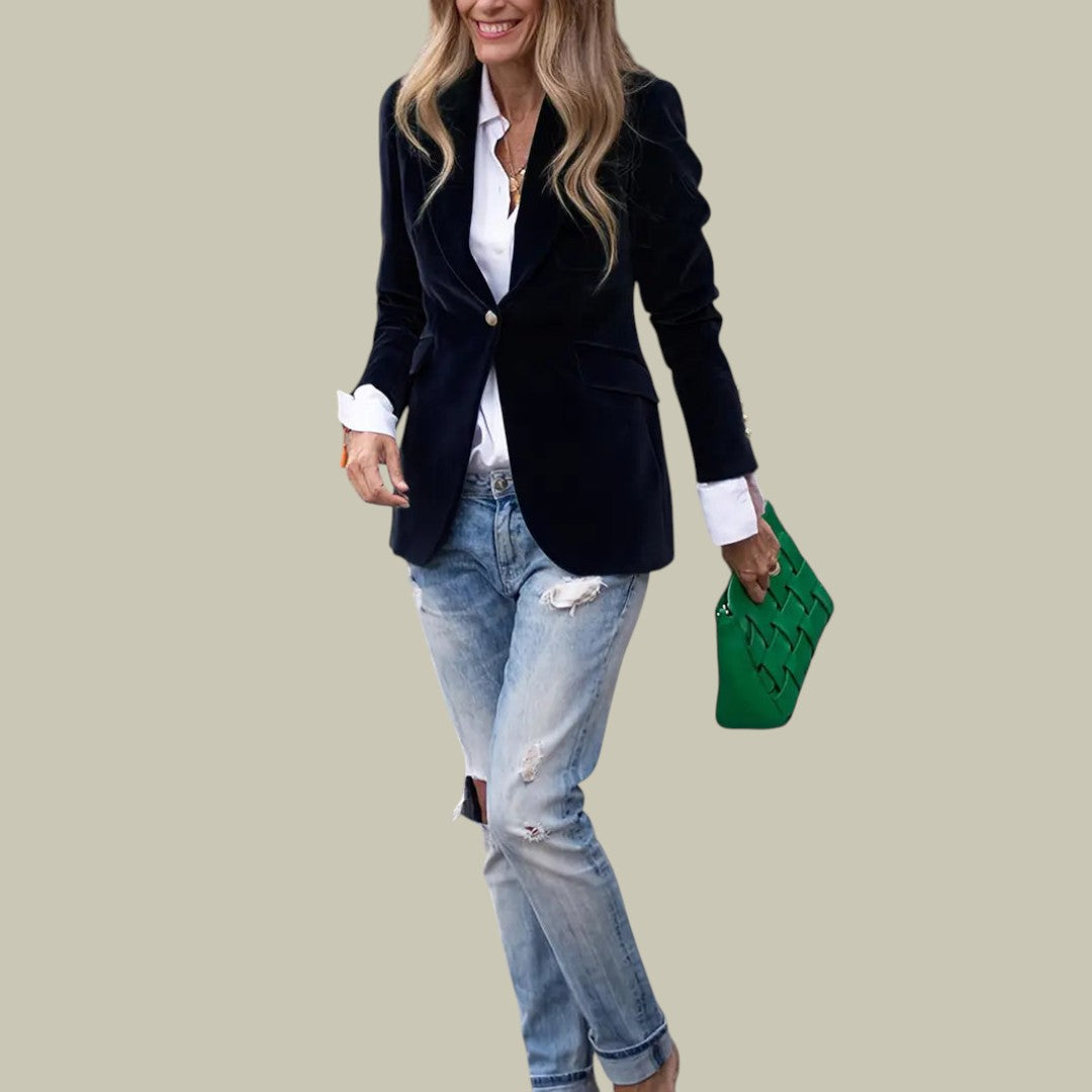Womens Elegant Velvet Blazer