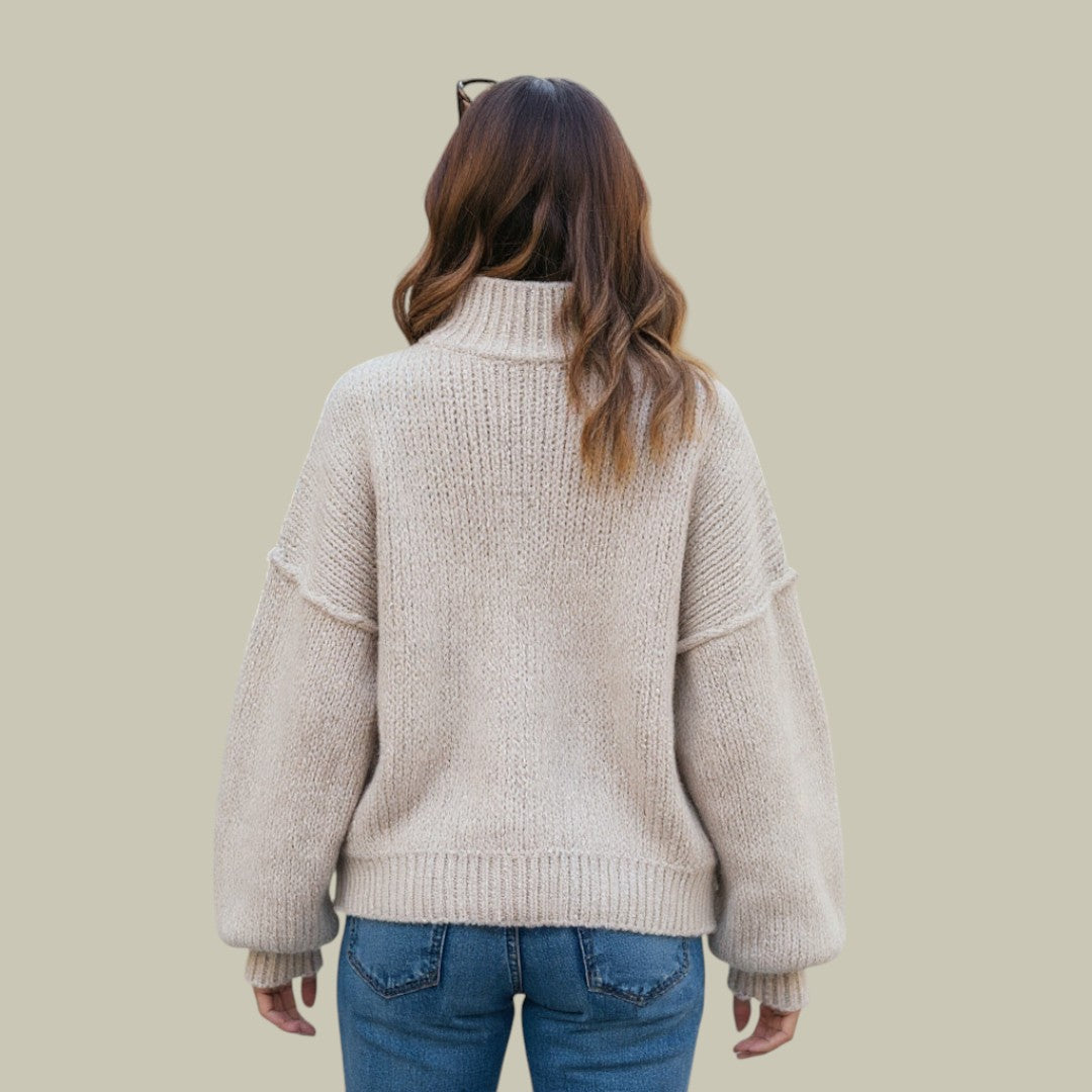 Womens Oversized Jumper Knit Beige