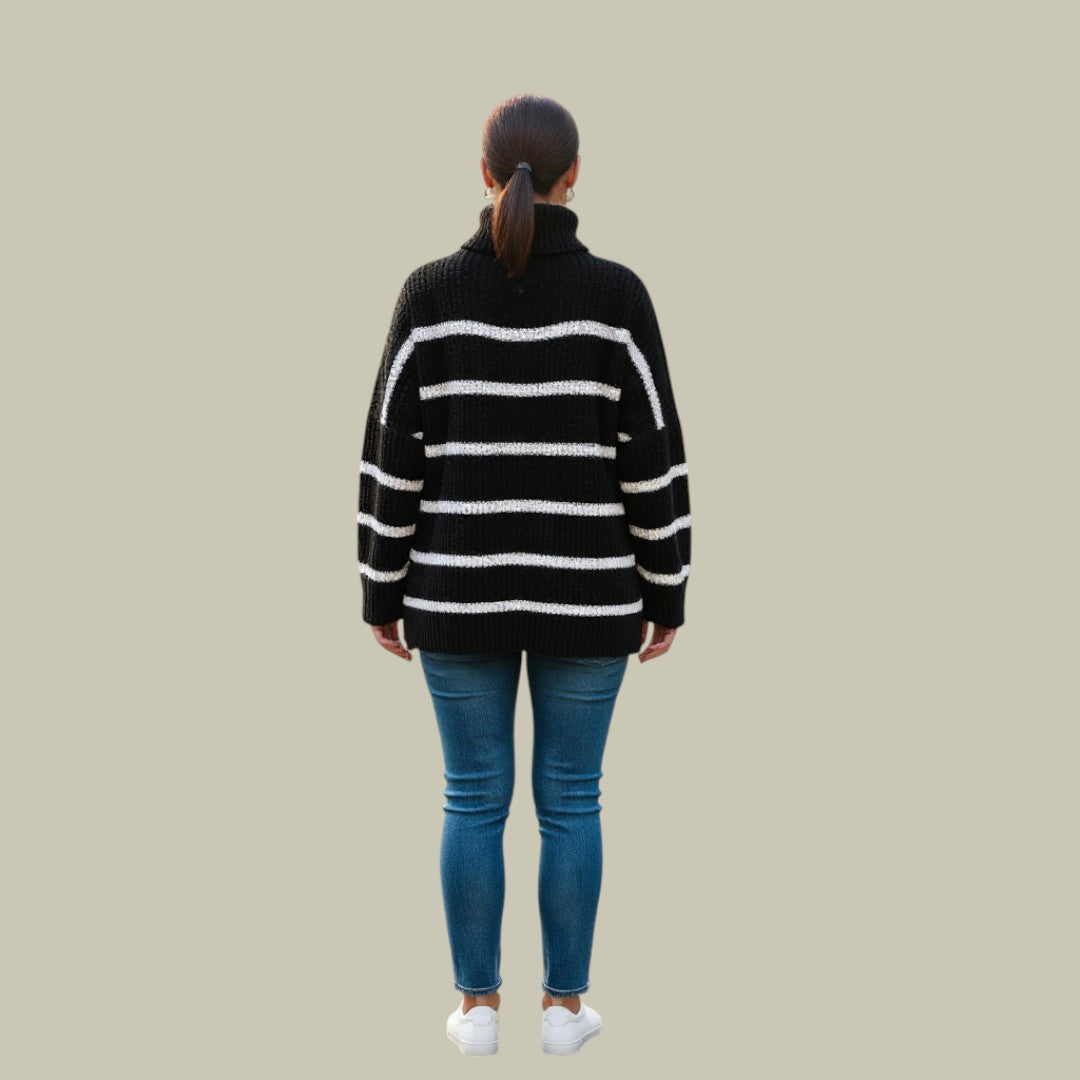 Womens Striped Sweater Oversized