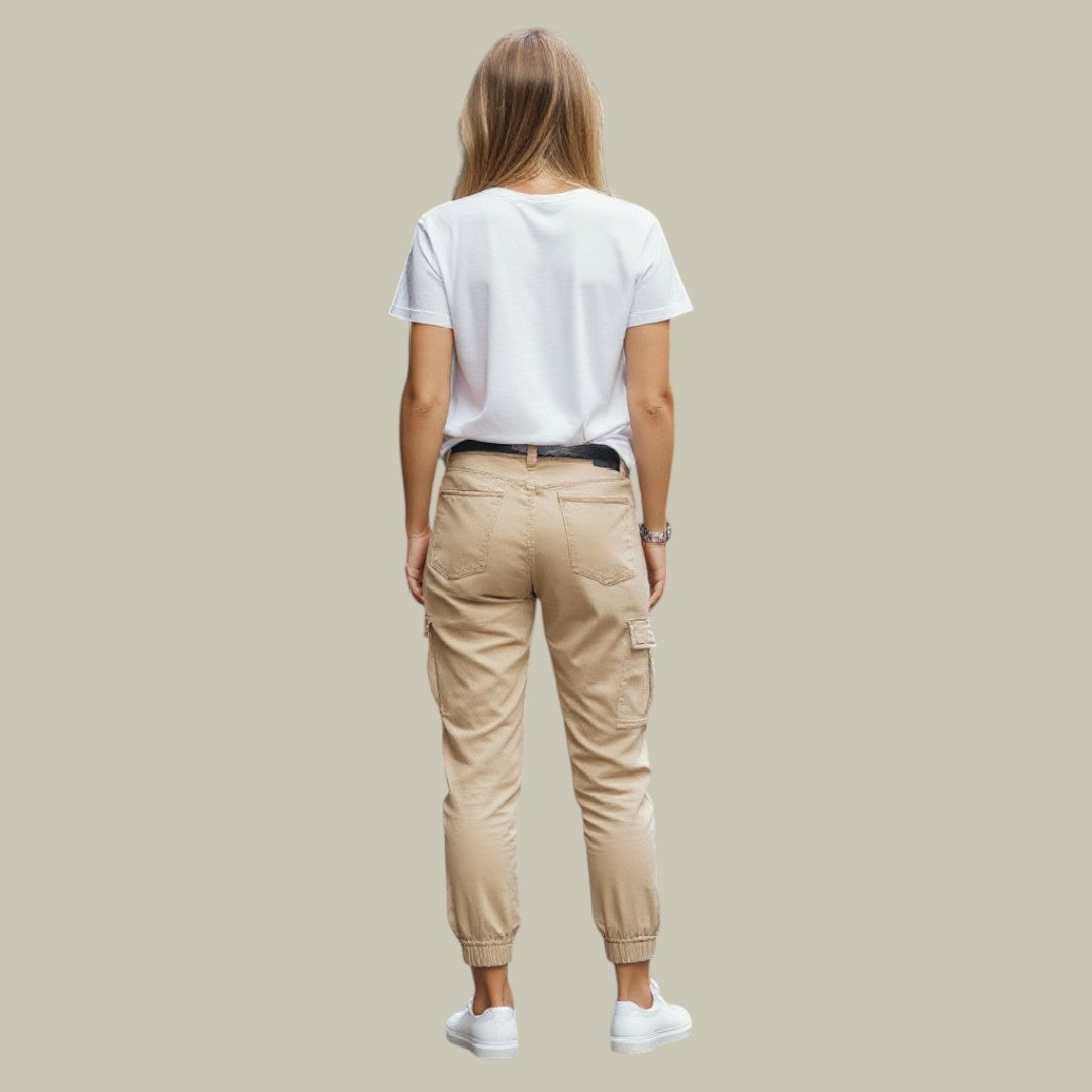 Womens High-Waisted Cargo Pants