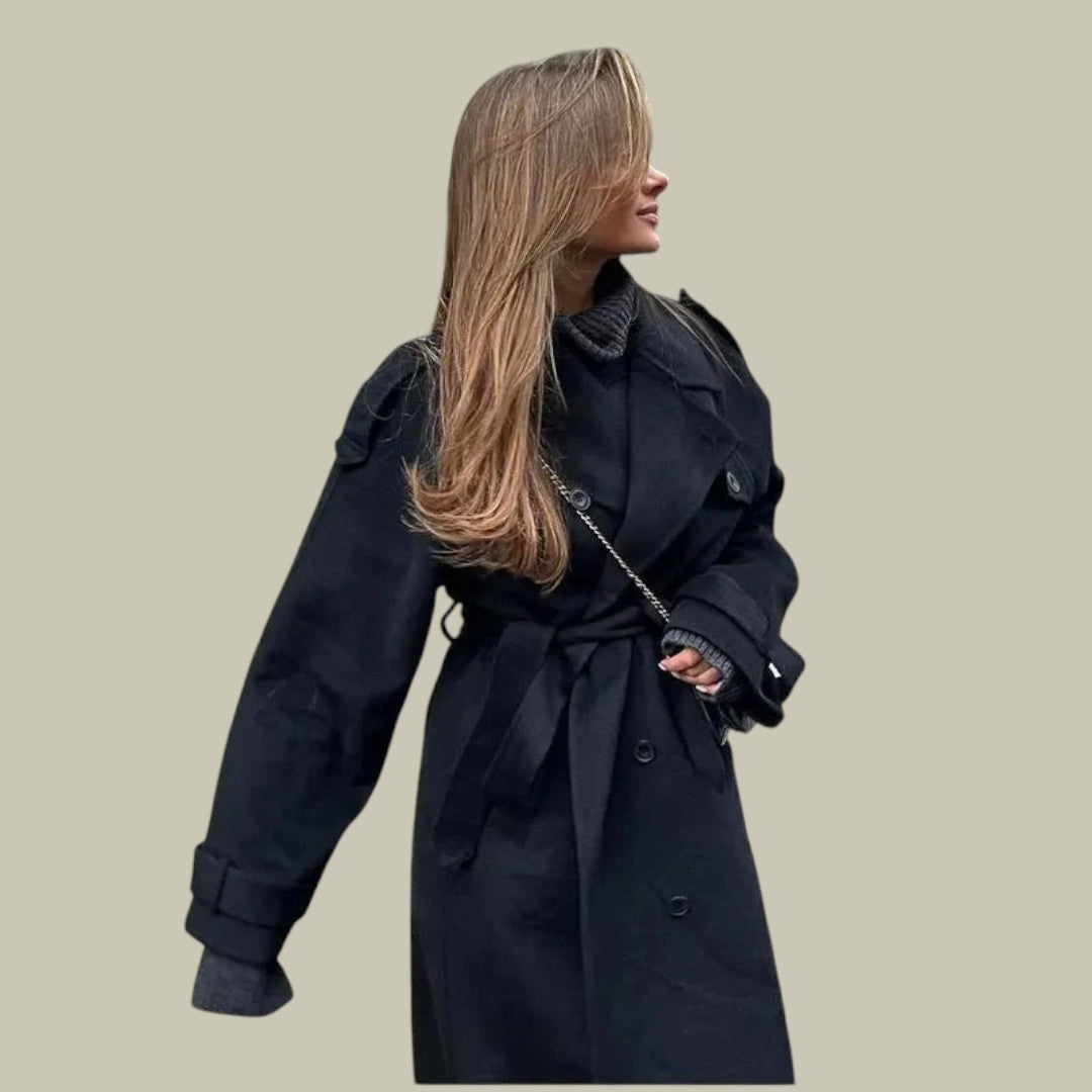Womens Coat Double Breasted Wool Blend