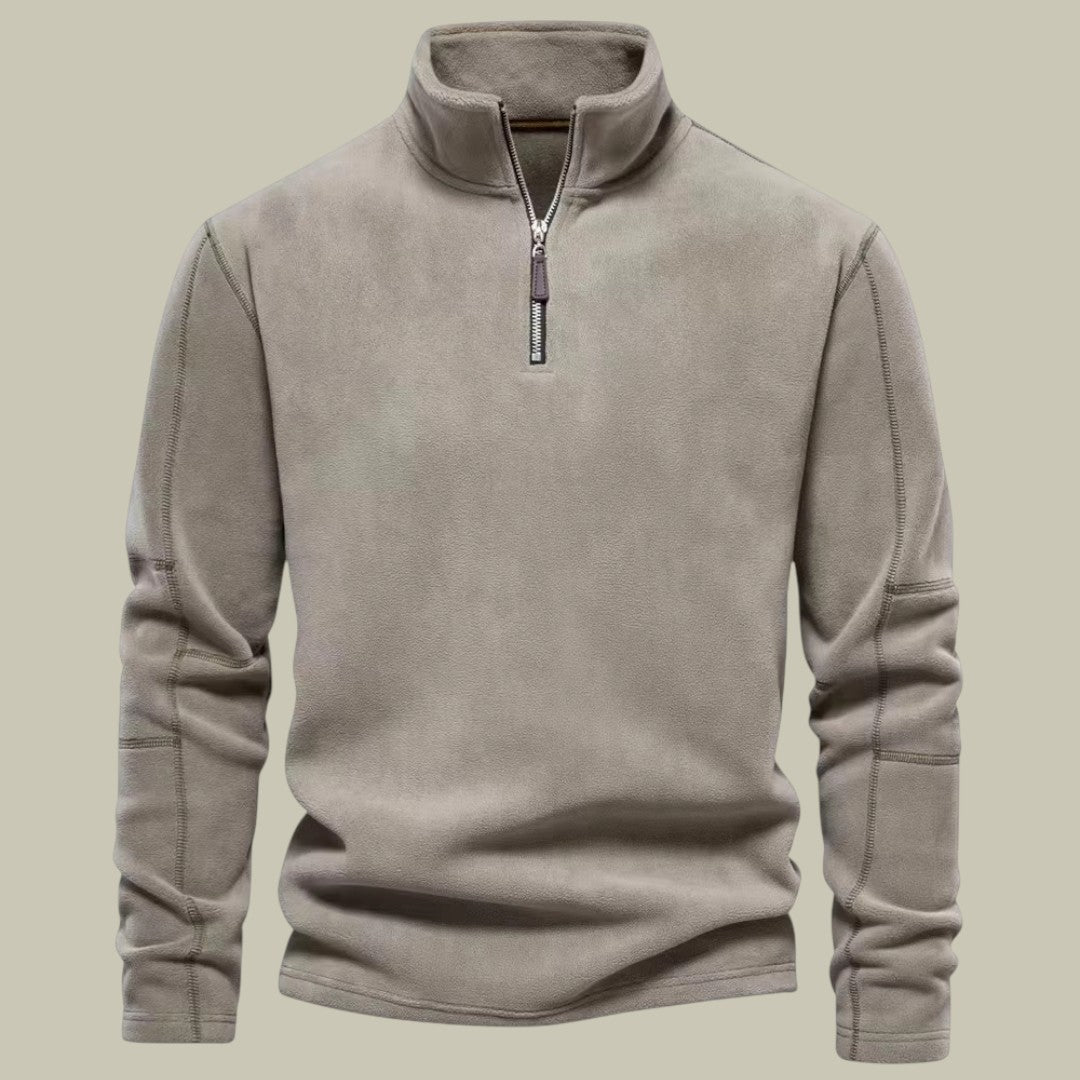 Mens Thick Warm Fleece Sweater Half Zip