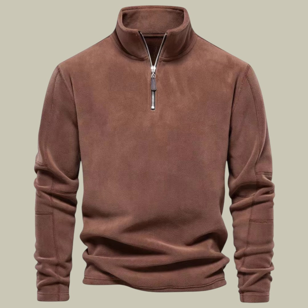 Mens Thick Warm Fleece Sweater Half Zip