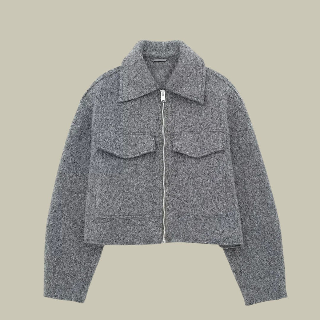 Womens Jacket Autumn Short Pockets