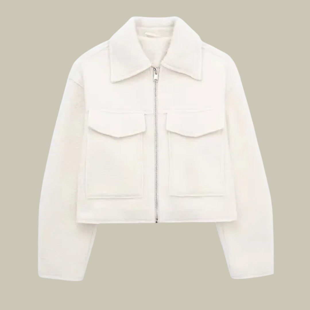 Womens Jacket Autumn Short Pockets