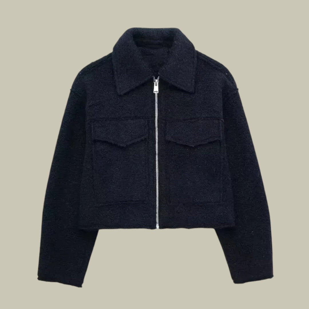 Womens Jacket Autumn Short Pockets