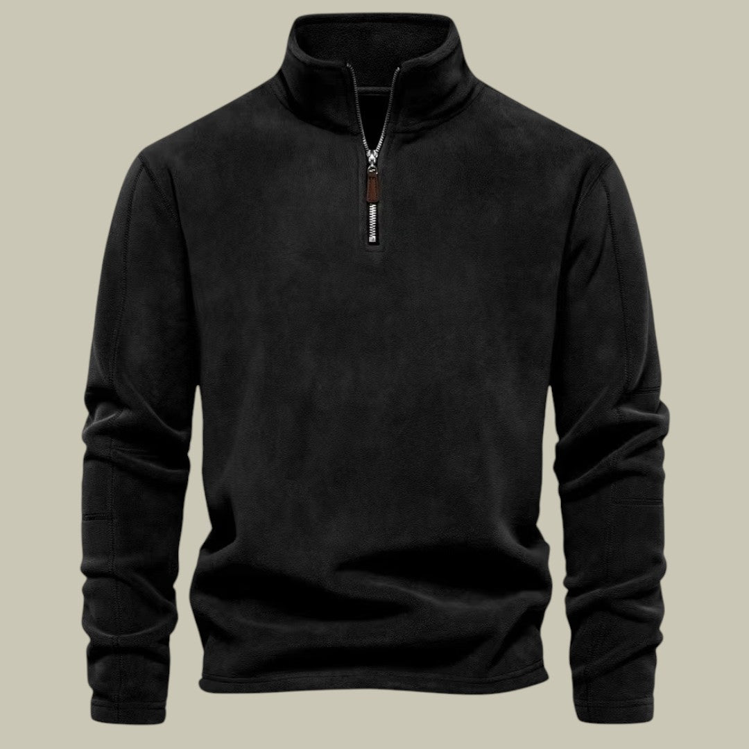 Mens Thick Warm Fleece Sweater Half Zip