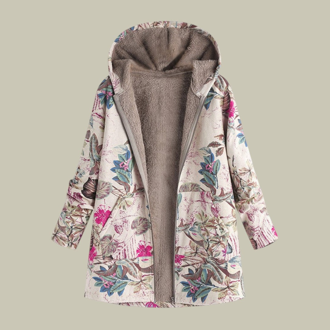 Womens Jacket Printed Long Warm