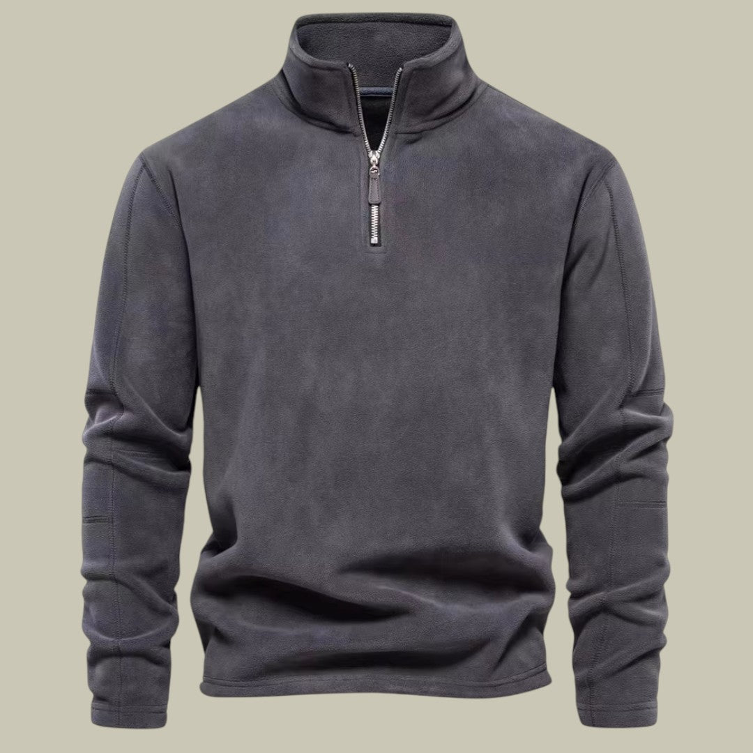 Mens Thick Warm Fleece Sweater Half Zip
