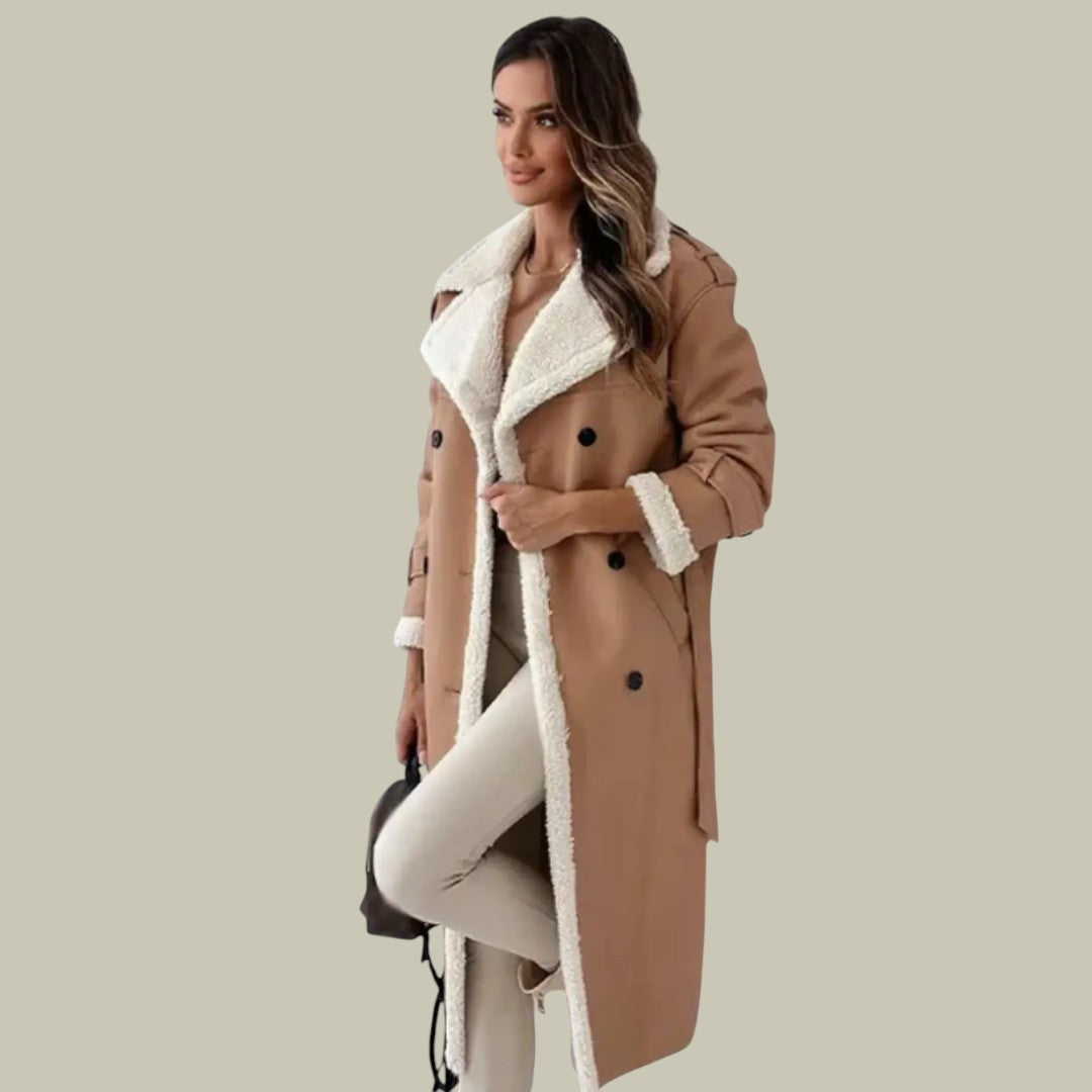 Womens Trench Coat Long Warm Soft