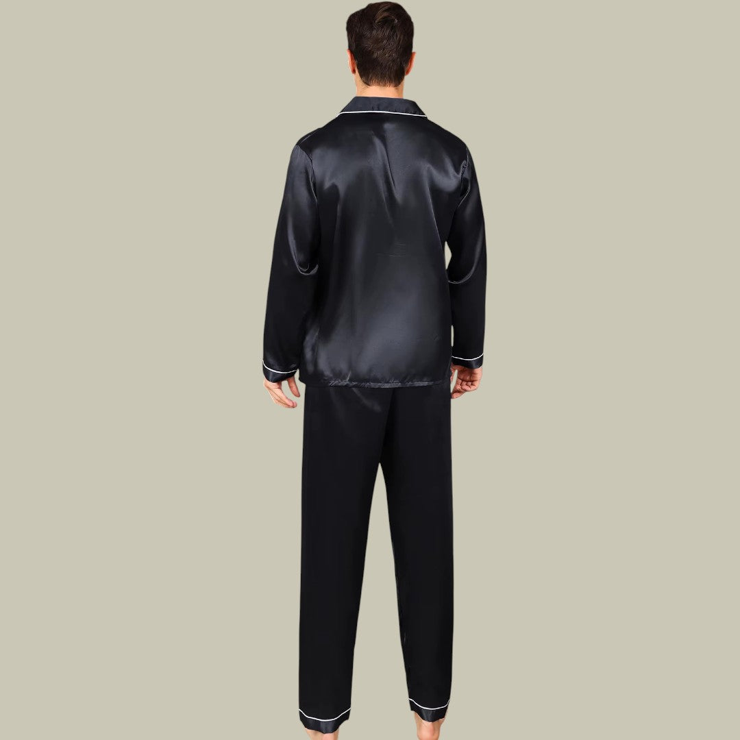 Mens Silk Satin Pajamas Set